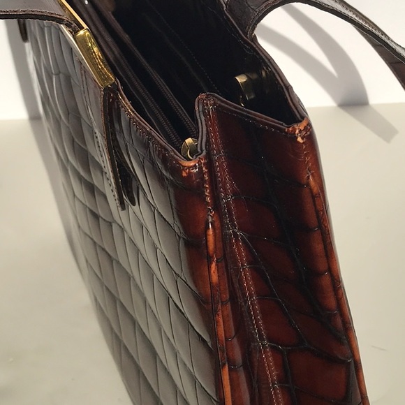 Antonio Scepi brown crocodile imprint leather tote - Picture 7 of 8